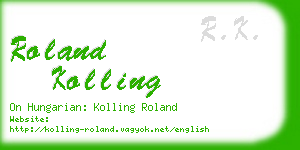 roland kolling business card
